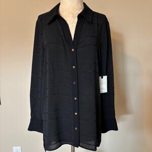 Dana Buchman Dressy Black Tie Blouse